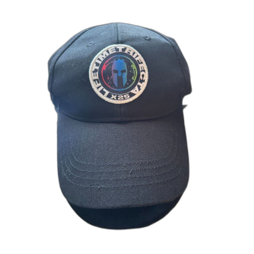 Spartan Race Lifetime Trifecta X25 Sparta Greece Award Hat Cap Black